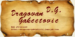 Dragovan Gakčetović vizit kartica